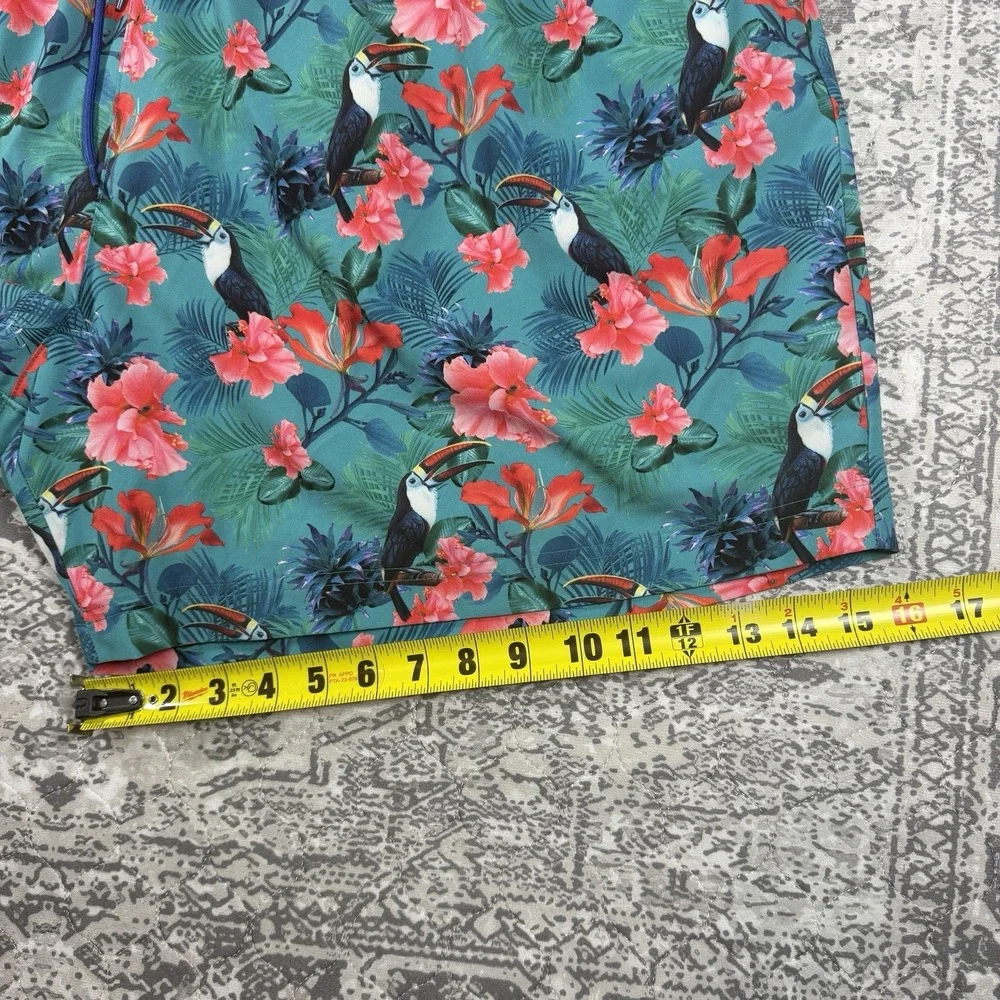 Caribbean Swimwear Men's sz 3XB Toucan Troical Print Swim Trunks Shorts